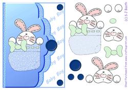 Baby Boy Bunny Boottee Scalloped