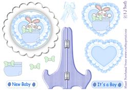 New Baby Boy Bunny Plate