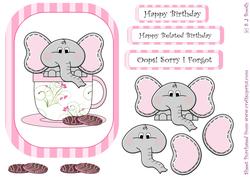 Ellie in a Teacup Birthday Card Front