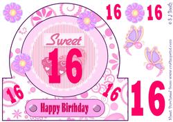 Sweet 16 Happy Birthday Large Card Front