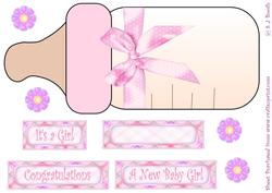Large Pink Baby Bottle Card Front