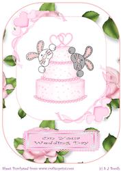 Bunnys with Cake Large Wedding Topper