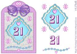 Precious 21 Birthday Tag Card Front