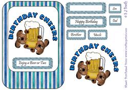 Patch Puppy Birthday Cheers Card Front