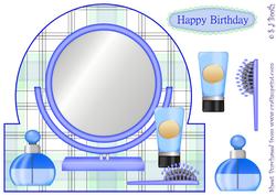 Shaped Card Front with Mirror Blue