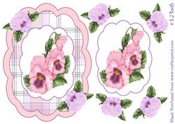Pink Pansy Shaped Card Front