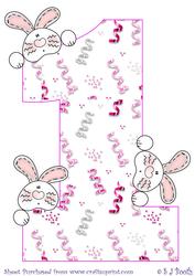 Bunny 1 Large Topper - Pink
