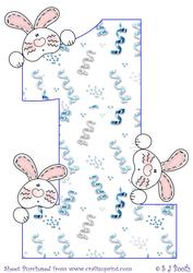 Bunny 1 Large Topper - Blue