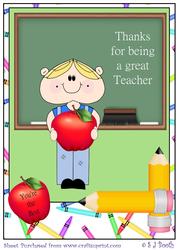 Max Teacher Thanks Large Topper