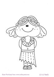 Hula Maggie Digital Stamp