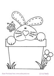 Bunny in a Pot Digital Stamp