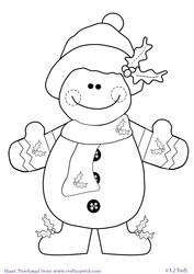 Christmas Snowman Digital Stamp