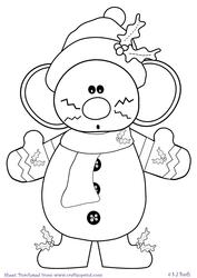 Christmas Mouse Digital Stamp