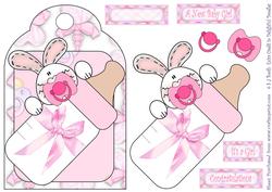 Bunny Baby Girl - Shaped Card Front