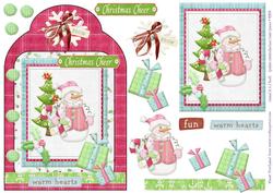 Pink Snowman Christmas Cheer