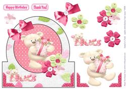 Birthday Thank You Bear - Pink