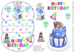 Birthday Blue Cake 3D Mini Stepper