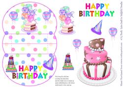 Birthday Pink Cake 3D Mini Stepper