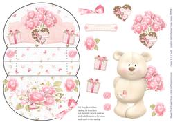 Teddy with Flowers 3D Mini Stepper