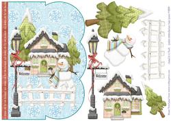 House and Snowman Step by Step