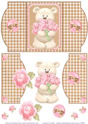 Teddy with Flowers Mini Gatefold