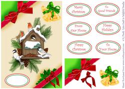 Christmas Bird Box Card Front