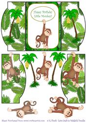 Little Monkey Birthday Mini Gatefold