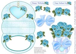 Blue Pansies Mothers Day or Birthda 3D Mini Stepper