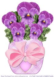 Purple Pansies in a Vase Large