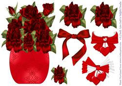 Red Roses Vase Shaped Front
