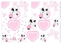 Pink Hearts and Puppy Envelope Front