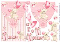 Teddy with Flower Envelope Card Front