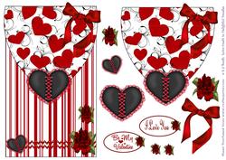 Valentine Hearts Envelope Card Front