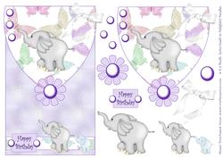 Elephants and Butterflies Envelope Card Front
