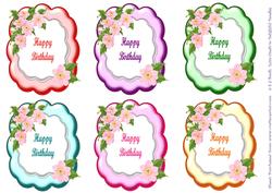 Flowery Birthday Toppers