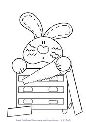 Bunny with Trolley/tools Digital Stamp