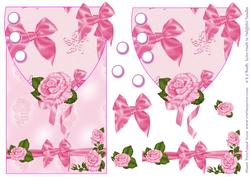 Pink Roses Envelope Card Front