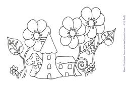 Flower Fairy Castle Digital Stamp