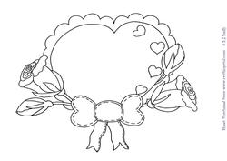 Heart and Flowers Digital Stamp