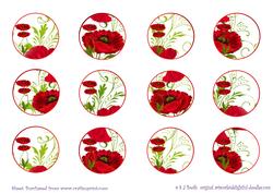 Cupcake Toppers - Poppies