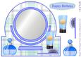 Shaped Card Front with Mirror Blue