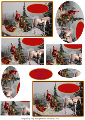 Snow Time Christmas Pyramid 2 Card Sheet