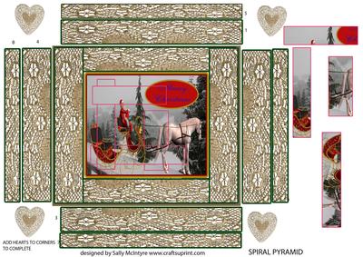 Intertwined Pyramid Santa in the Snow