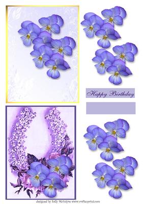 Pansies for a Friend Happy Birthday Step by Step