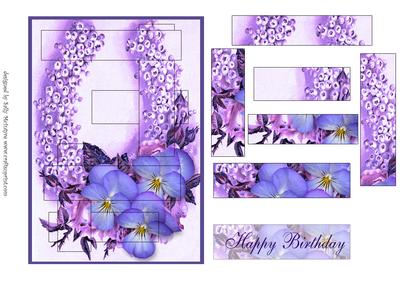 Intertwined Pyramid All in Purple Happy Birthday