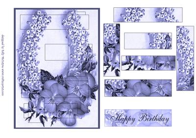 Intertwined Pyramid All in Lilac Happy Birthday