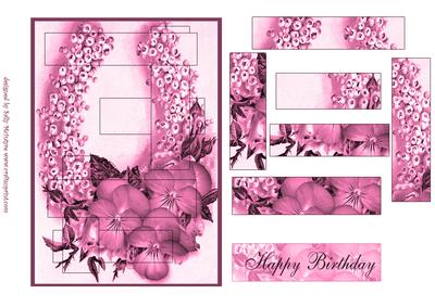 Intertwined Pyramid All in Pink Happy Birthday