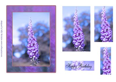 Foxglove Happy Birthday Pyramid in Lilac