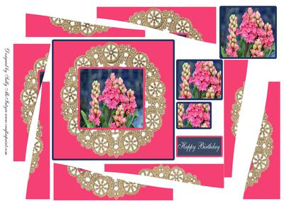 Pink and Beautiful Spiral Edge Stacker Happy Birthday