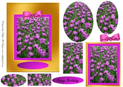 Purple Fields 2 Card Pyramid